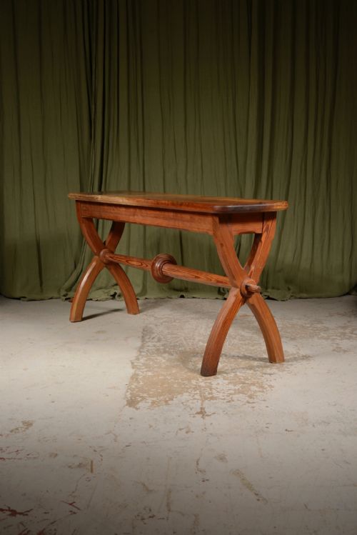A GOTHIC REFORM OREGON PINE BENCH OR HALL TABLE C1870 - ADDITIONAL PHOTO 7