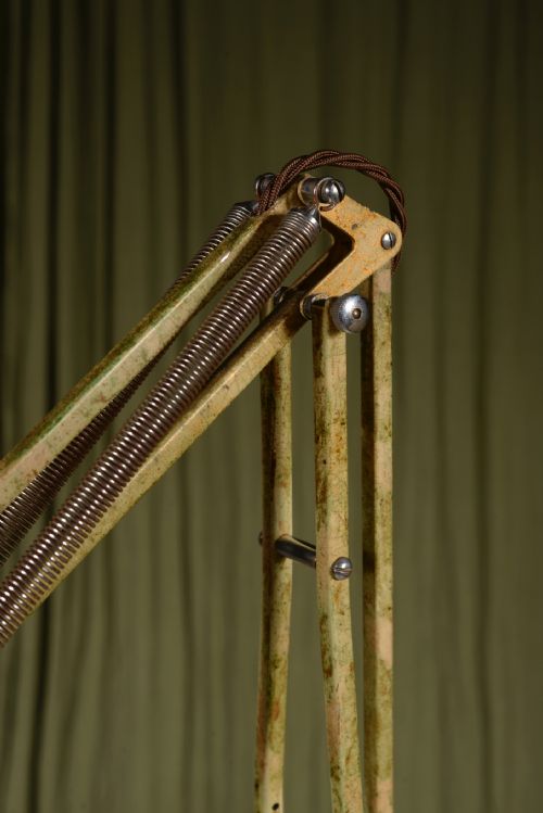 A HERBERT TERRY 1209 ANGLEPOISE TROLLEY FLOOR LAMP IN ORIGINAL SCUMBLE PAINT C1935 - ADDITIONAL PHOTO 5