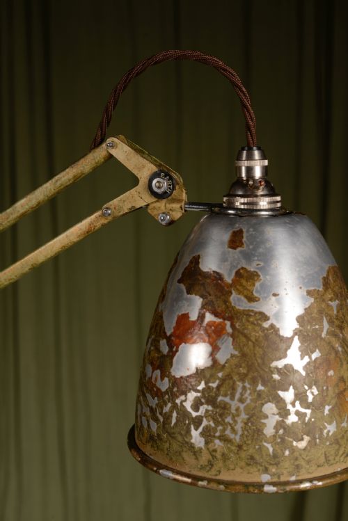 A HERBERT TERRY 1209 ANGLEPOISE TROLLEY FLOOR LAMP IN ORIGINAL SCUMBLE PAINT C1935 - ADDITIONAL PHOTO 7