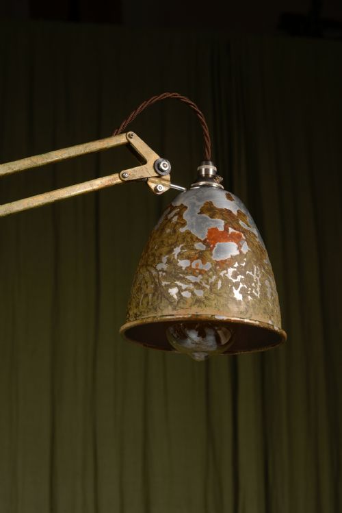 A HERBERT TERRY 1209 ANGLEPOISE TROLLEY FLOOR LAMP IN ORIGINAL SCUMBLE PAINT C1935 - ADDITIONAL PHOTO 9