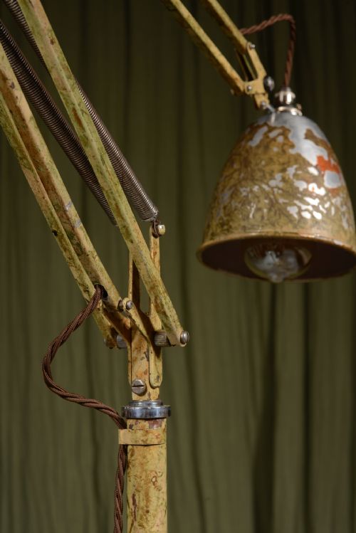 A HERBERT TERRY 1209 ANGLEPOISE TROLLEY FLOOR LAMP IN ORIGINAL SCUMBLE PAINT C1935 - ADDITIONAL PHOTO 13