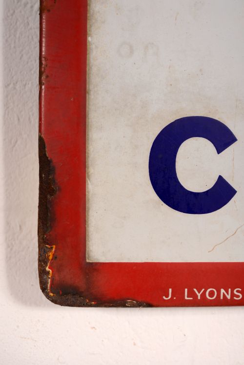 A LYONS' ICE CREAM ENAMEL ADVERTISING SIGN C1920 - ADDITIONAL PHOTO 2