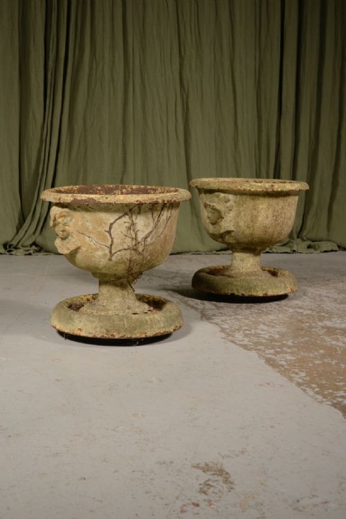 A PAIR OF VICTORIAN CAST IRON GARDEN URNS C1850 - ADDITIONAL PHOTO 1