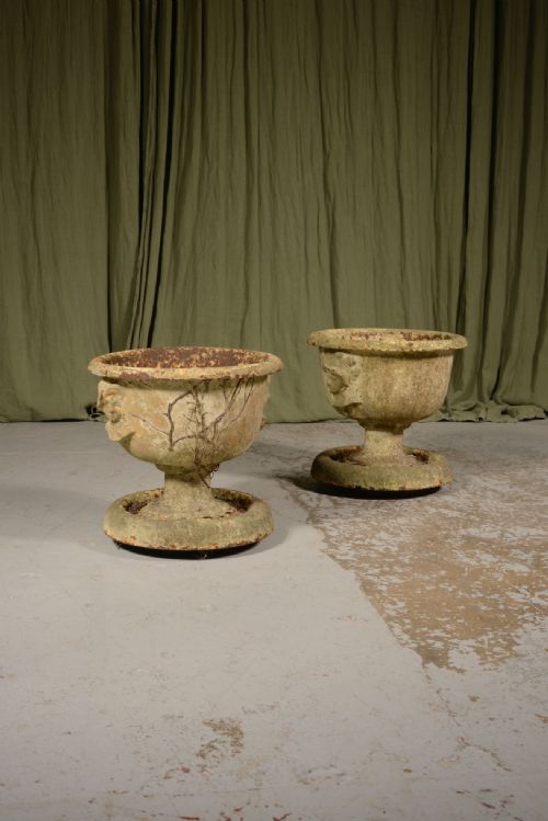 A PAIR OF VICTORIAN CAST IRON GARDEN URNS C1850 - ADDITIONAL PHOTO 2