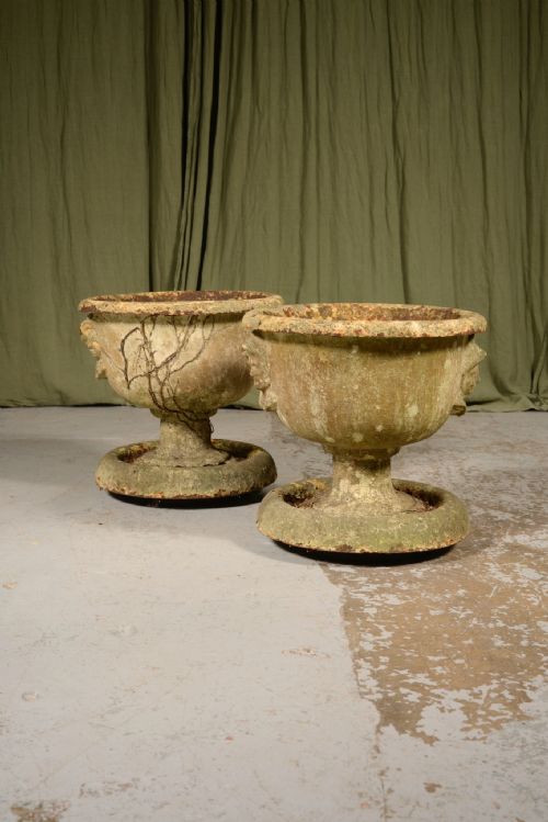 A PAIR OF VICTORIAN CAST IRON GARDEN URNS C1850 - ADDITIONAL PHOTO 5