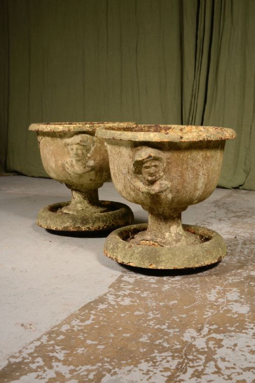 A PAIR OF VICTORIAN CAST IRON GARDEN URNS C1850 - ADDITIONAL PHOTO 6