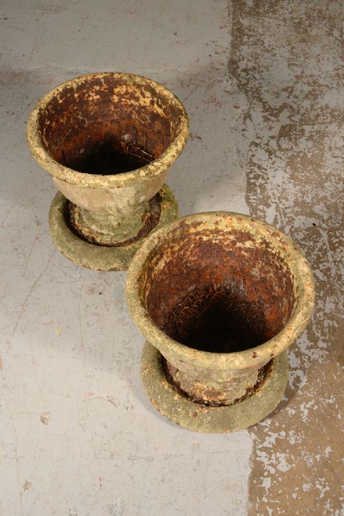 A PAIR OF VICTORIAN CAST IRON GARDEN URNS C1850 - ADDITIONAL PHOTO 7