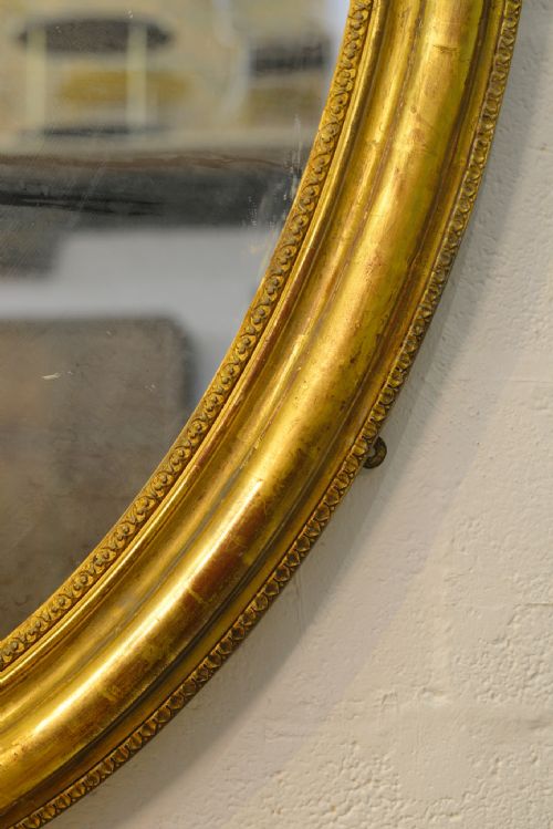 A VERY LARGE COUNTRY HOUSE OVAL GILT MIRROR C1880 - ADDITIONAL PHOTO 2
