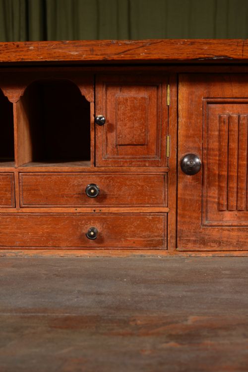 AN ANGLO INDIAN TEAK SECRETAIRE CAMPAIGN CHEST C1870 - ADDITIONAL PHOTO 4