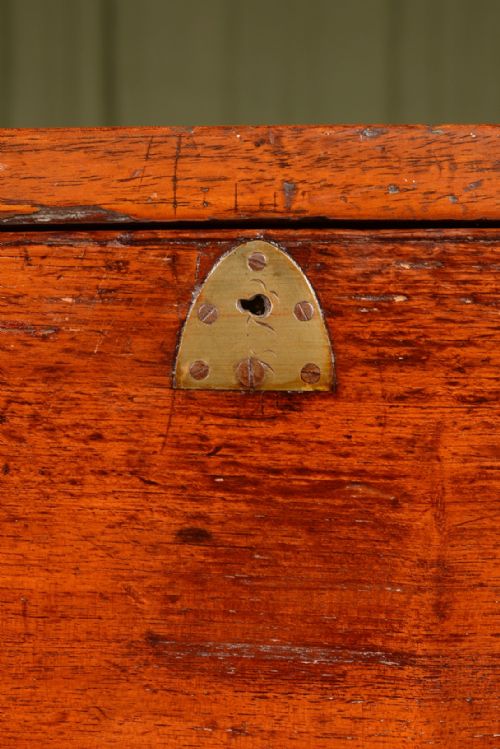AN ANGLO INDIAN TEAK SECRETAIRE CAMPAIGN CHEST C1870 - ADDITIONAL PHOTO 6