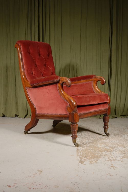 A WILLIAM IV GONCALO ALVES LIBRARY ARMCHAIR C1835 - ADDITIONAL PHOTO 4
