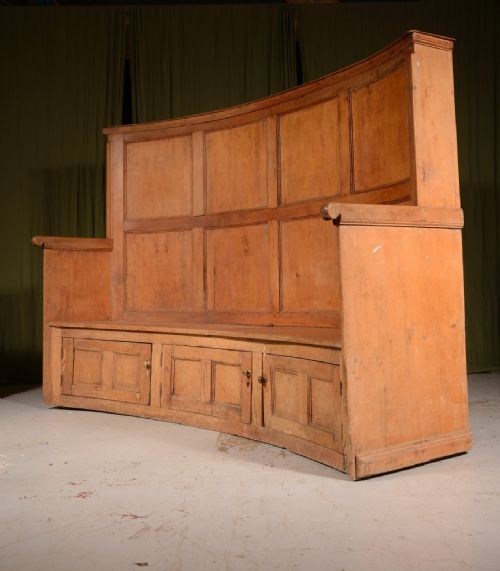 A LARGE VICTORIAN PINE BACON TAVERN SETTLE C1860 - ADDITIONAL PHOTO 9