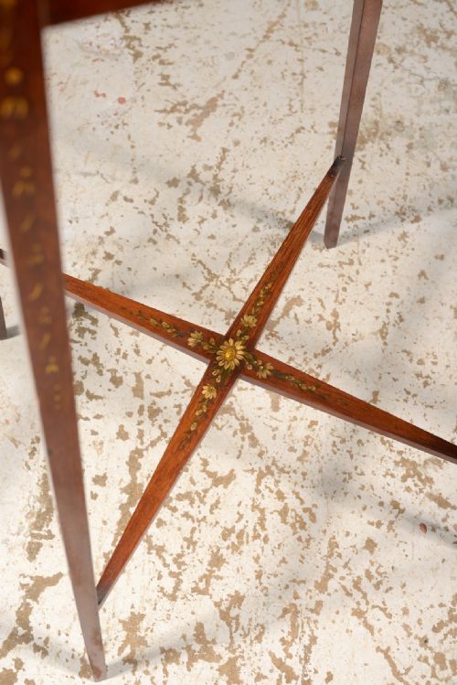AN EDWARDIAN SHERATON REVIVAL PAINTED MAHOGANY OCCASIONAL TABLE C1905 - ADDITIONAL PHOTO 2