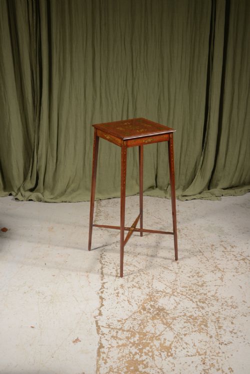 AN EDWARDIAN SHERATON REVIVAL PAINTED MAHOGANY OCCASIONAL TABLE C1905 - ADDITIONAL PHOTO 5