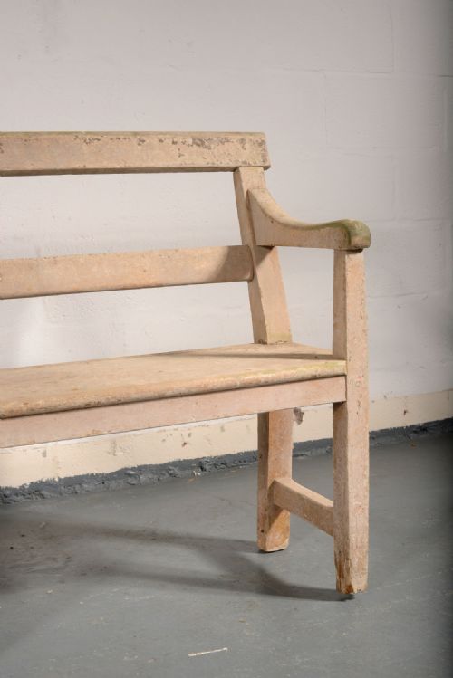 A VICTORIAN 9 FOOT CHAPEL BENCH IN ORIGINAL PAINT C1860 - ADDITIONAL PHOTO 2