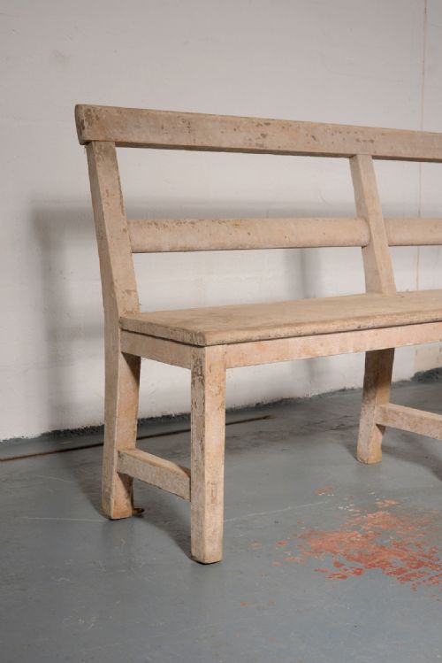 A VICTORIAN 9 FOOT CHAPEL BENCH IN ORIGINAL PAINT C1860 - ADDITIONAL PHOTO 3