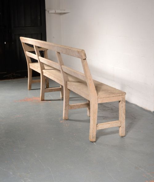 A VICTORIAN 9 FOOT CHAPEL BENCH IN ORIGINAL PAINT C1860 - ADDITIONAL PHOTO 8
