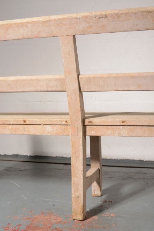 A VICTORIAN 9 FOOT CHAPEL BENCH IN ORIGINAL PAINT C1860 - ADDITIONAL PHOTO 9