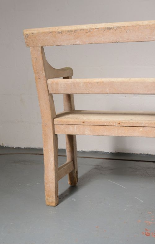 A VICTORIAN 9 FOOT CHAPEL BENCH IN ORIGINAL PAINT C1860 - ADDITIONAL PHOTO 10