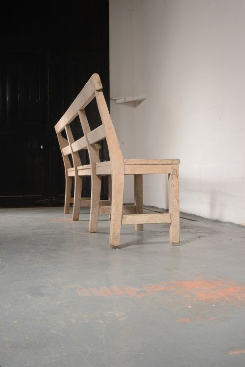 A VICTORIAN 9 FOOT CHAPEL BENCH IN ORIGINAL PAINT C1860 - ADDITIONAL PHOTO 14