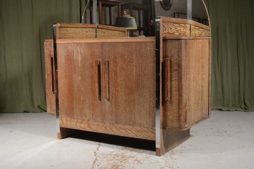 AN ART DECO LIMED OAK COCKTAIL CABINET C1930 - ADDITIONAL PHOTO 13