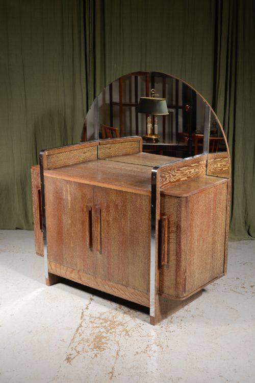 AN ART DECO LIMED OAK COCKTAIL CABINET C1930 - ADDITIONAL PHOTO 14