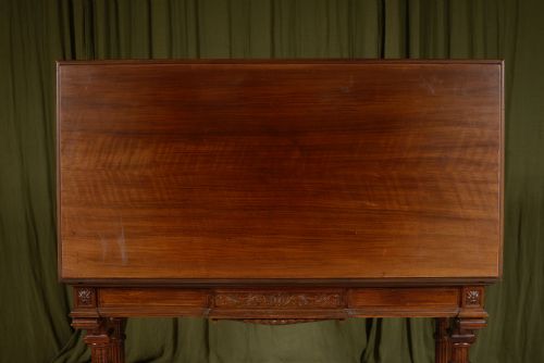 AN AESTHETIC MOVEMENT ARCHITECTURAL FIGURED MAHOGANY CONSOLE CARD TABLE BY WILLIAM WALKER SONS LONDON C1870 - ADDITIONAL PHOTO 8