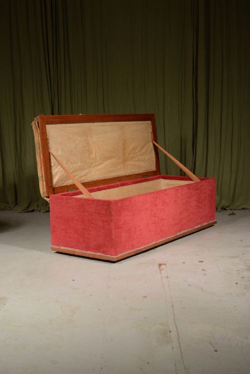 AN VICTORIAN UPHOLSTERED BOX OTTOMAN FOOT STOOL C1880 - ADDITIONAL PHOTO 7