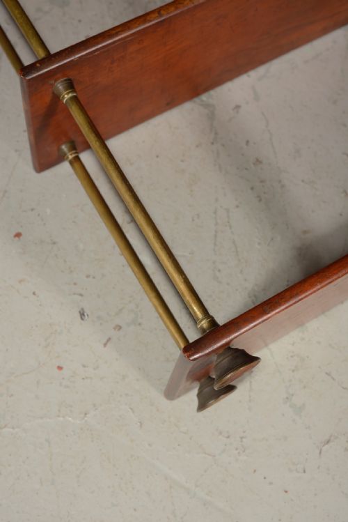 VICTORIAN TEAK AND GILT BRASS CAMPAIGN SHELVES ATTRIBUTED TO ARMY NAVY CSL C1880 - ADDITIONAL PHOTO 11