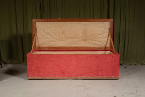 AN VICTORIAN UPHOLSTERED BOX OTTOMAN FOOT STOOL C1880 - ADDITIONAL PHOTO 9