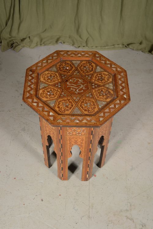 A SYRIAN MOTHER OF PEARL INLAID OCTAGONAL TABLE FOR LIBERTY CO C1900 - ADDITIONAL PHOTO 1