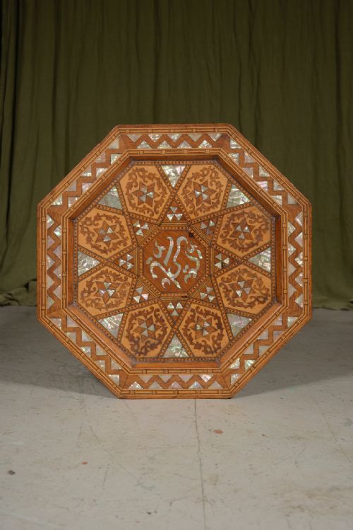 A SYRIAN MOTHER OF PEARL INLAID OCTAGONAL TABLE FOR LIBERTY CO C1900 - ADDITIONAL PHOTO 2