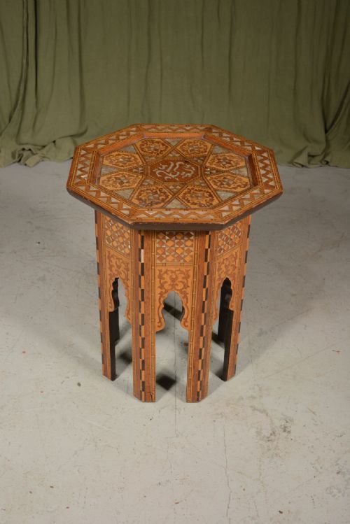 A SYRIAN MOTHER OF PEARL INLAID OCTAGONAL TABLE FOR LIBERTY CO C1900 - ADDITIONAL PHOTO 5