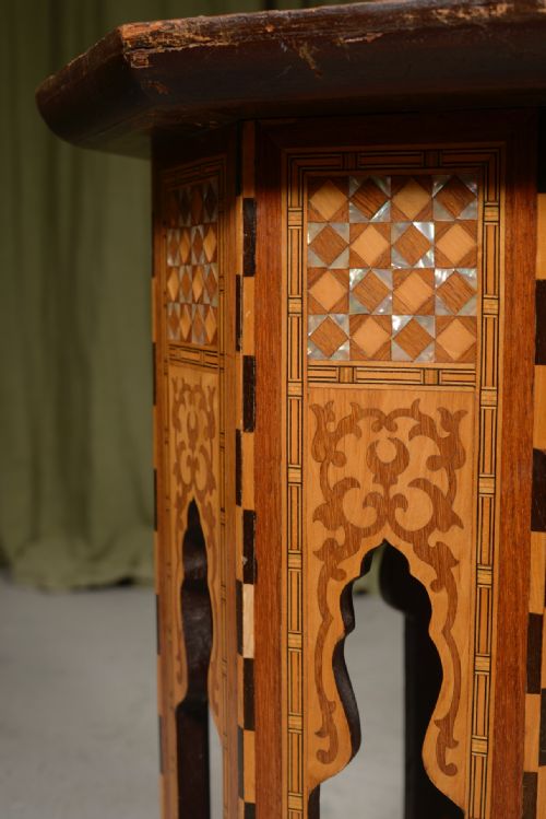 A SYRIAN MOTHER OF PEARL INLAID OCTAGONAL TABLE FOR LIBERTY CO C1900 - ADDITIONAL PHOTO 6