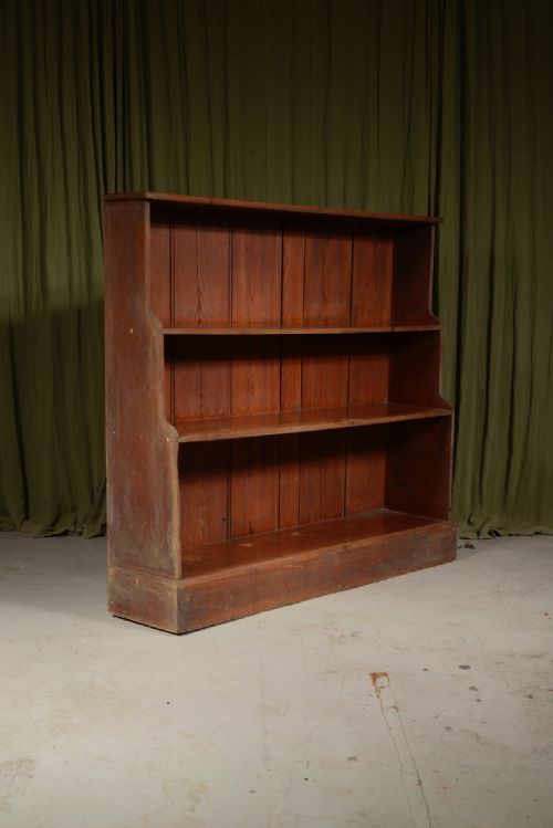 A VICTORIAN PITCH PINE WATERFALL BOOKCASE C1860 - ADDITIONAL PHOTO 1