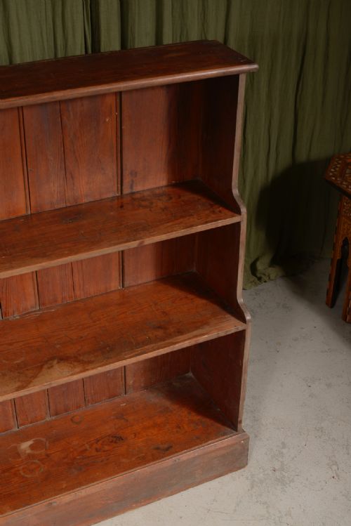 A VICTORIAN PITCH PINE WATERFALL BOOKCASE C1860 - ADDITIONAL PHOTO 3