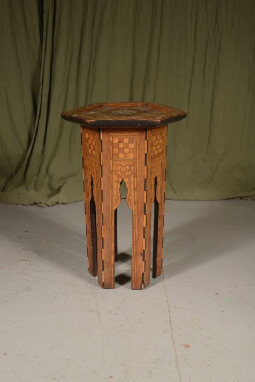 A SYRIAN INLAID OCTAGONAL TABLE RETAILED BY LIBERTY CO C1900 - ADDITIONAL PHOTO 1