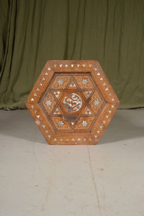 A SYRIAN INLAID OCTAGONAL TABLE RETAILED BY LIBERTY CO C1900 - ADDITIONAL PHOTO 2