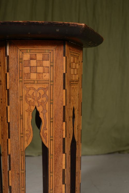 A SYRIAN INLAID OCTAGONAL TABLE RETAILED BY LIBERTY CO C1900 - ADDITIONAL PHOTO 3