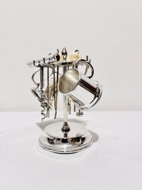 silver plated cocktail making tool set or bar accessories c1940 - CATEGORY: ANTIQUE SILVER - DATED 1940