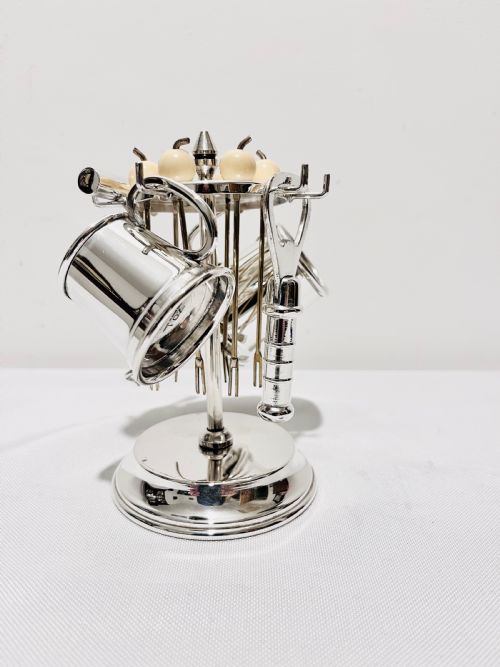 SILVER PLATED COCKTAIL MAKING TOOL SET OR BAR ACCESSORIES C1940 - ADDITIONAL PHOTO 1