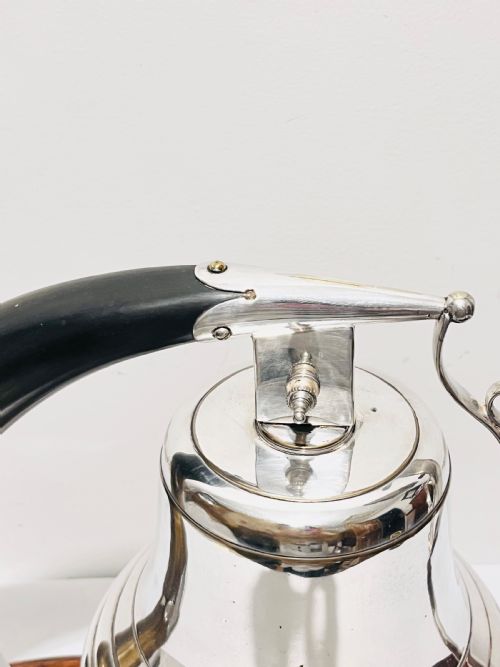 ANTIQUE SILVER PLATED DINNER BELL WITH COW HORN MOUNTED ON AN OAK BASE C1880 - ADDITIONAL PHOTO 6