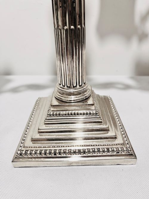 PAIR OF ANTIQUE SILVER PLATED CANDELABRA C1880 BY F GREEN SONS OF SHEFFIELD - ADDITIONAL PHOTO 4