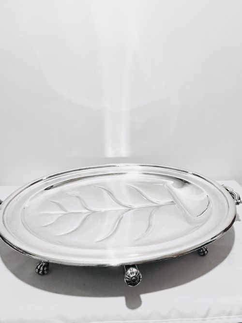 OLD SHEFFIELD SILVER PLATE MEAT DOME COVER ON ORIGINAL WELL TREE WARMING BASE C1830 - ADDITIONAL PHOTO 3