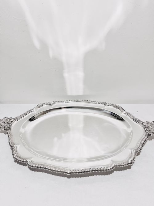 VICTORIAN SILVER PLATED SERVING TRAYS BY ELKINGTON CO C1880 - ADDITIONAL PHOTO 5