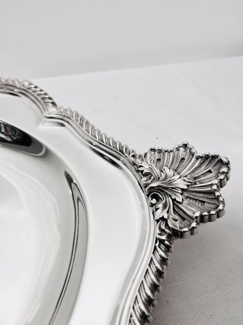 VICTORIAN SILVER PLATED SERVING TRAYS BY ELKINGTON CO C1880 - ADDITIONAL PHOTO 7
