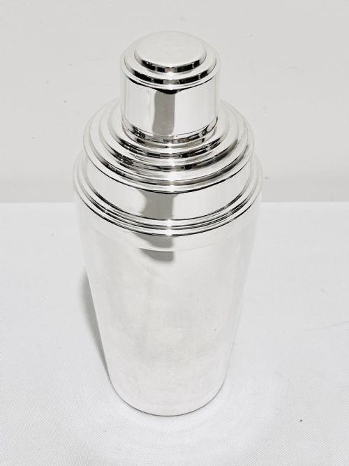handsome antique silver plated cocktail shaker by elkington company - CATEGORY: ANTIQUE SILVER - DATED 1920