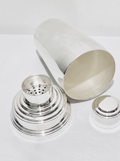 HANDSOME ANTIQUE SILVER PLATED COCKTAIL SHAKER BY ELKINGTON COMPANY - ADDITIONAL PHOTO 2