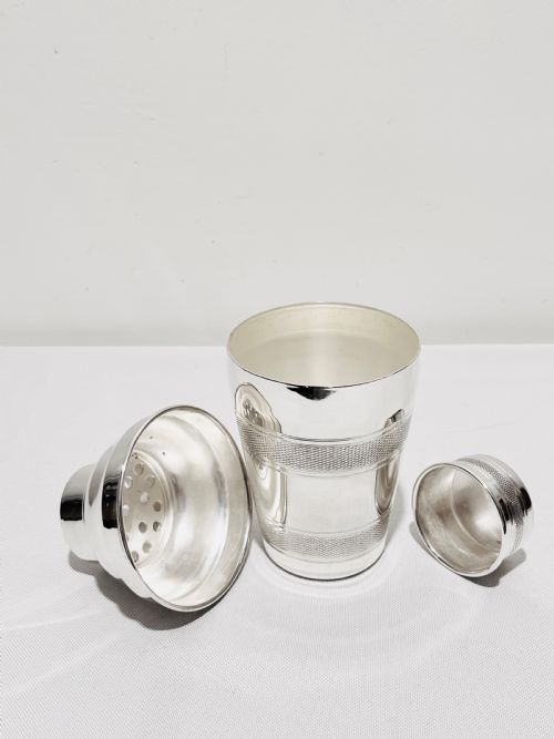 SMART ANTIQUE SILVER PLATED COCKTAIL SHAKER BY P H VOGEL - ADDITIONAL PHOTO 3