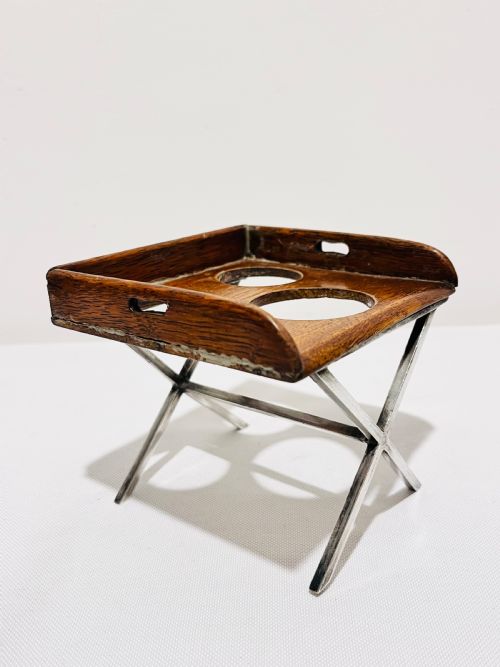 NOVELTY ANTIQUE SILVER PLATED CRUET MODELLED AS A BUTLERS TRAY C1890 - ADDITIONAL PHOTO 2